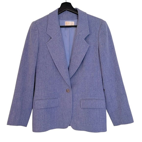 Vintage Pendleton Virgin Wool Blazer Periwinkle Blue Size 8 Academia Preppy - Picture 1 of 6